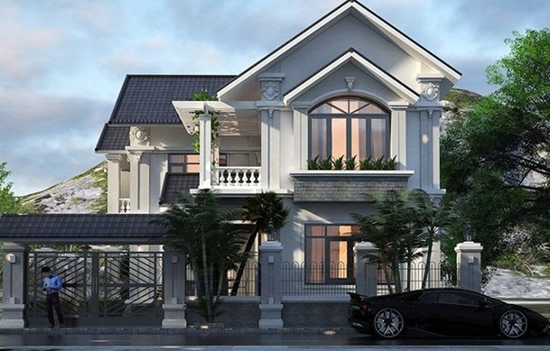 Biệt thự tân cổ điển dành cho nhà 2 tầng